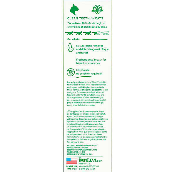 TropiClean Fresh Breath Cat Oral Care Gel, 2oz