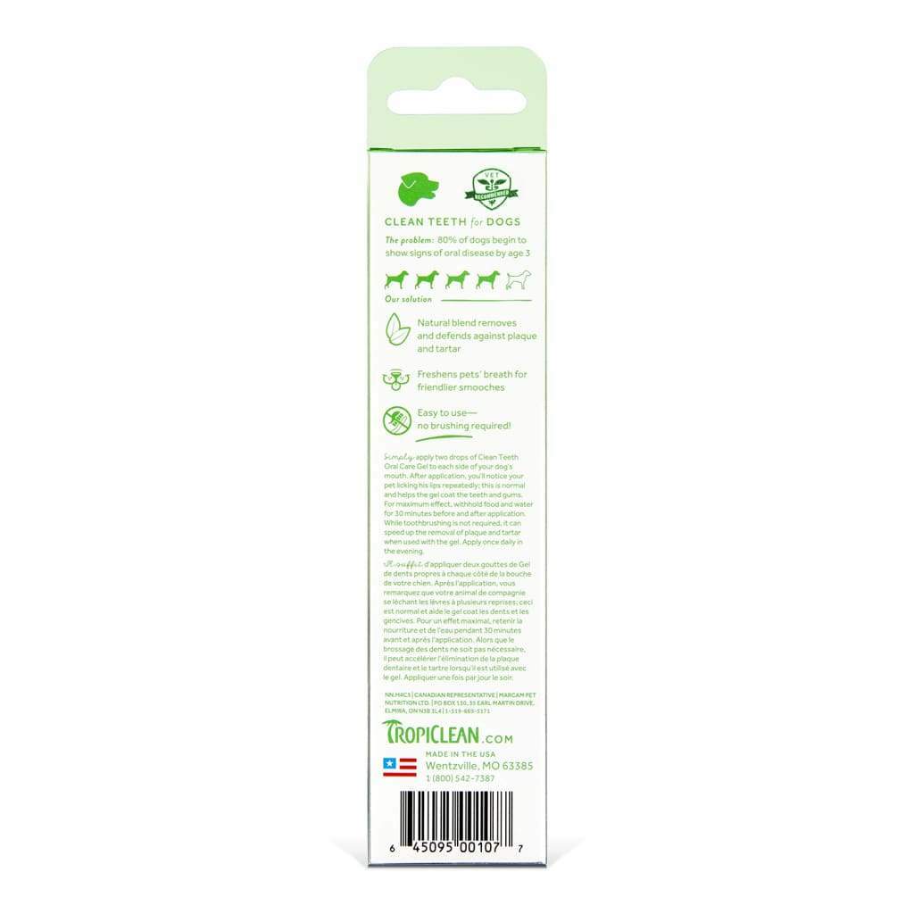 TropiClean Fresh Breath Clean Teeth Oral Dog Care Gel, 2oz