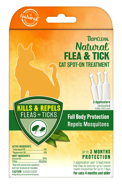 TropiClean Natural Flea And Tick Cat Spot-On Treatment