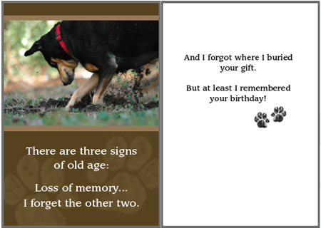 Birthday Pet Greeting Card - Buried Gift