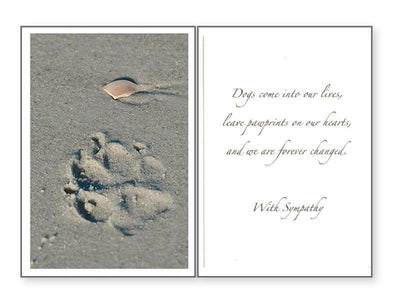 Pet Sympathy Greeting Card - Paw Prints On Our Hearts