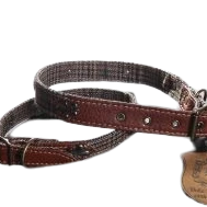 Vegan Leather Glenn Plaid Brown Dog Leash
