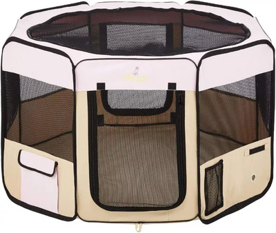 Extra Small (29"x29"x17") Pink Zampa Portable Foldable Pet playpen Exercise Pen Kennel + Carrying Case