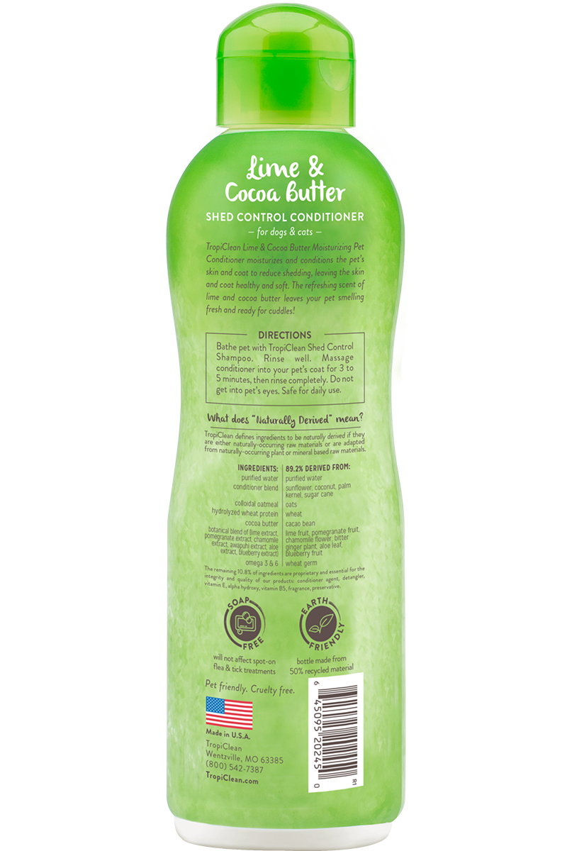 TropiClean Lime And Cocoa Shed Control Pet Conditioner