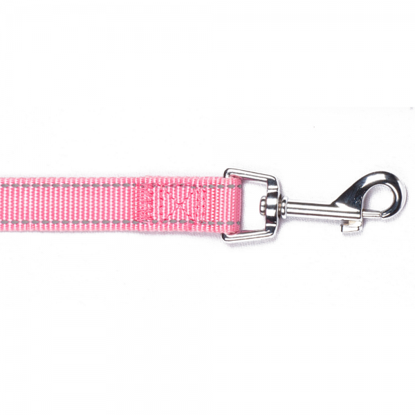 Bark Appeal Reflective Trim 5-ft Dog Leash Color Pink