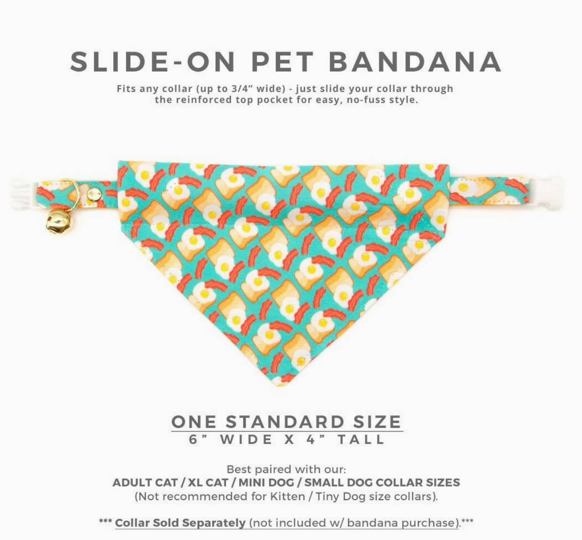 Breakfast Bandana For Cat + Small Dog