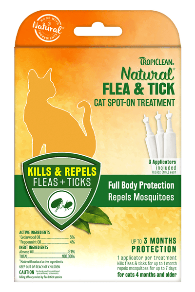 TropiClean Natural Flea And Tick Cat Spot-On Treatment