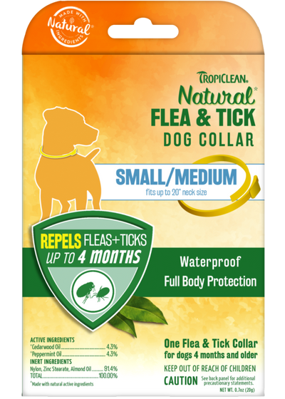 TropiClean Natural Flea And Tick Dog Collar - Small/Medium