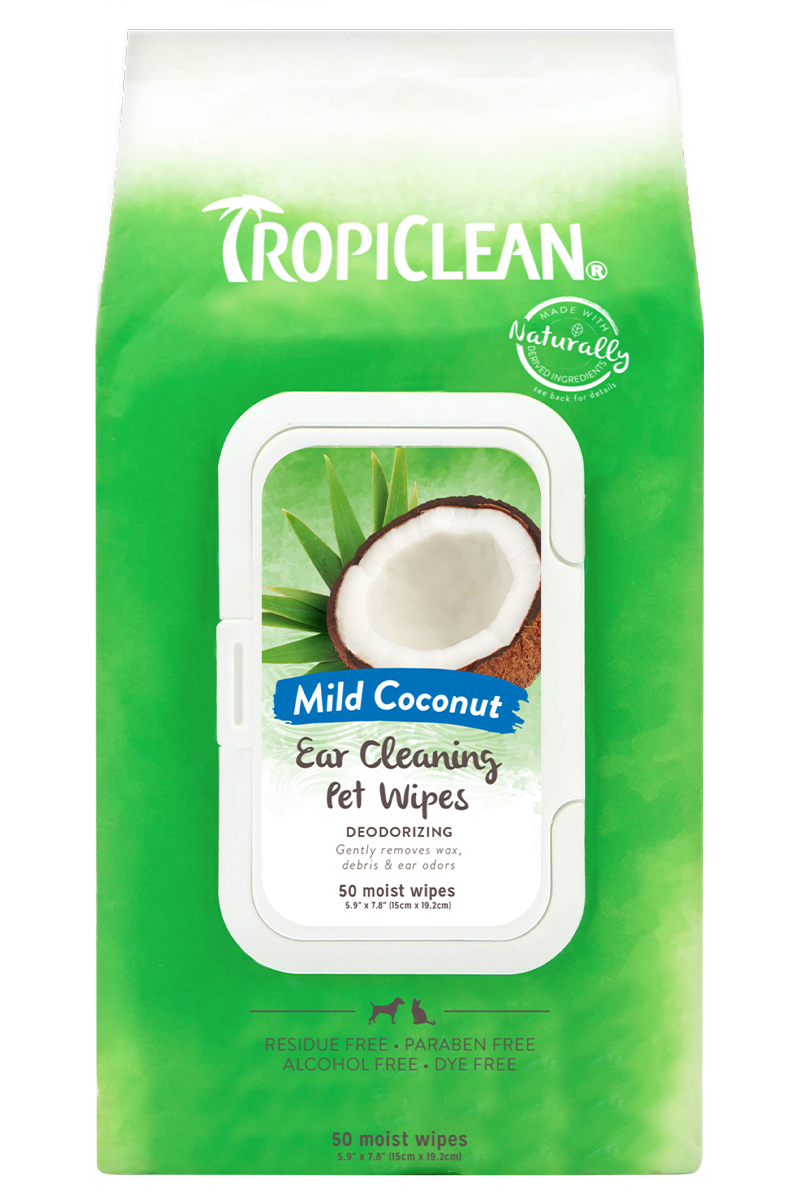 TropiClean Mild Coconut Ear Cleaning Pet Wipes