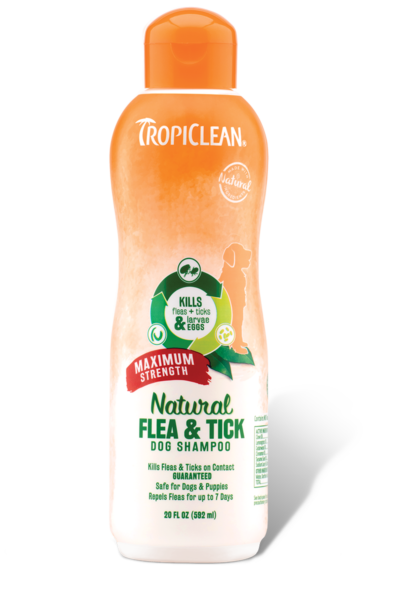 TropiClean Maximum Strength Natural Flea And Tick Dog Shampoo, 20oz