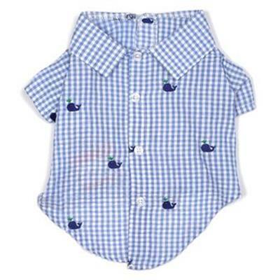 Worthy Dog Shirt/Gingham Whale For Dogs