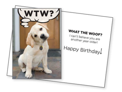 Birthday Pet Greeting Card - WTW? What The Woof