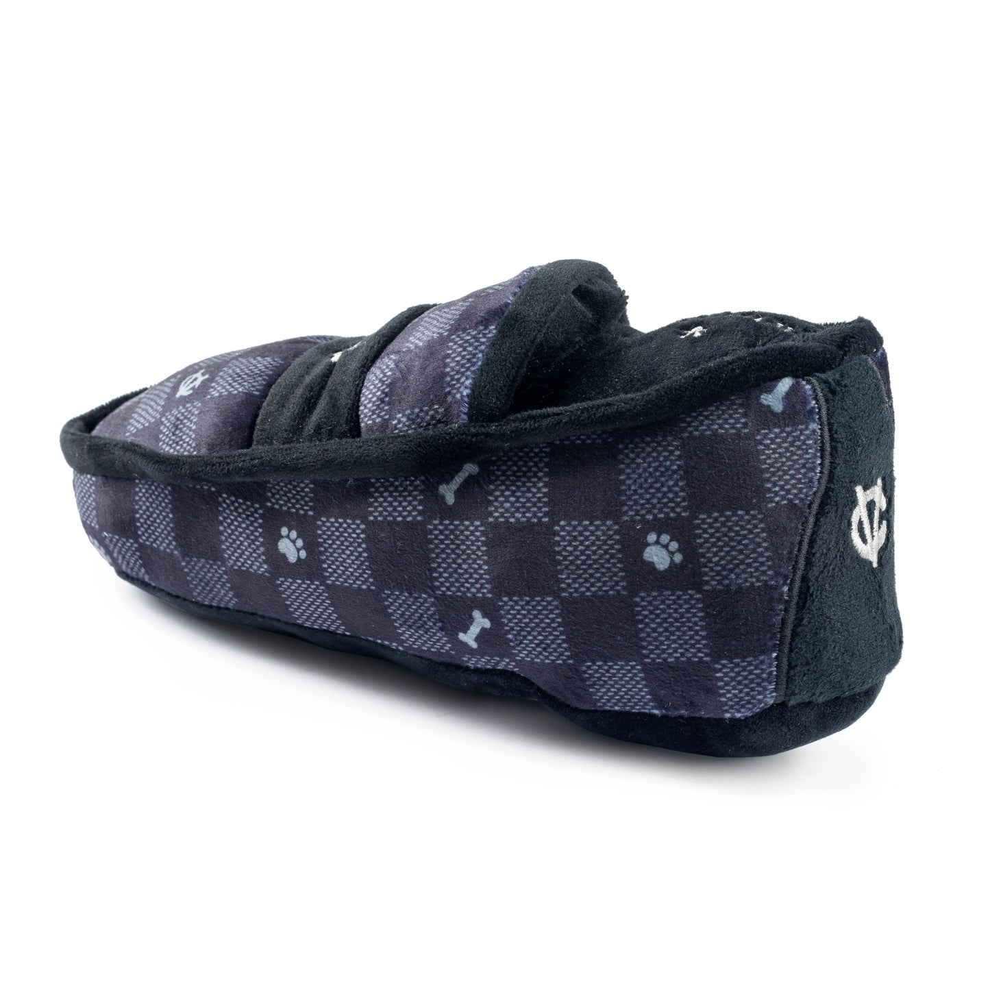 Squeaker Dog Toy | Black Checker Chewy Vuiton Loafer