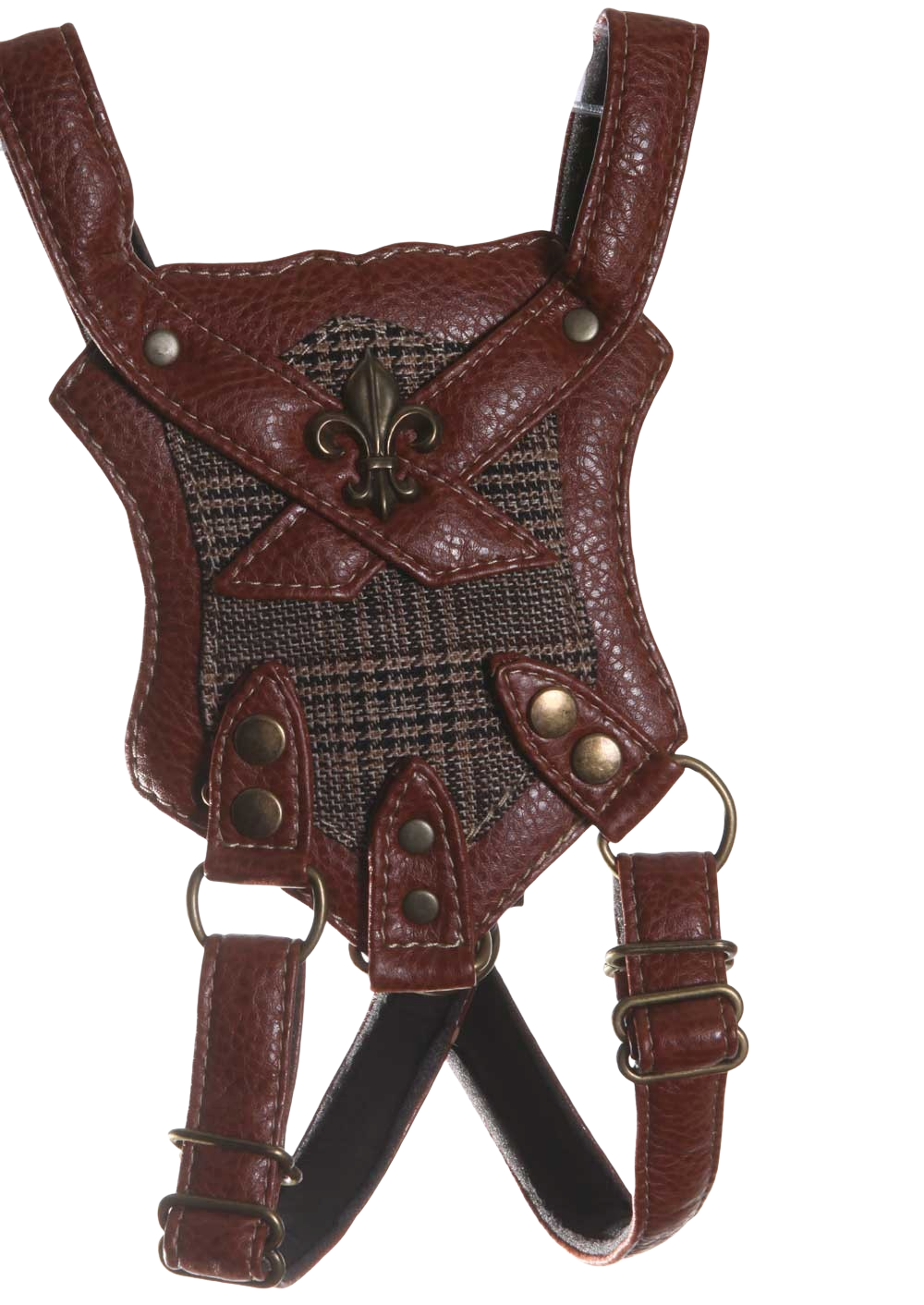 Duke & Dutchess Vegan Leather Glenn Plaid Brown Dog Harness