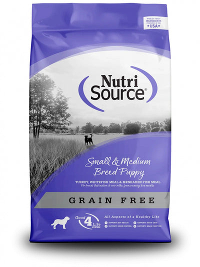 NutriSource Dog Dry Small And Medium Breed Puppy Turkey And Whitefish Recipe - Grain Free