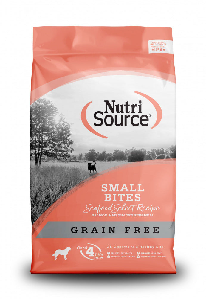 NutriSource Dog Dry Small Bites Seafood Select With Salmon Recipe - Grain Free