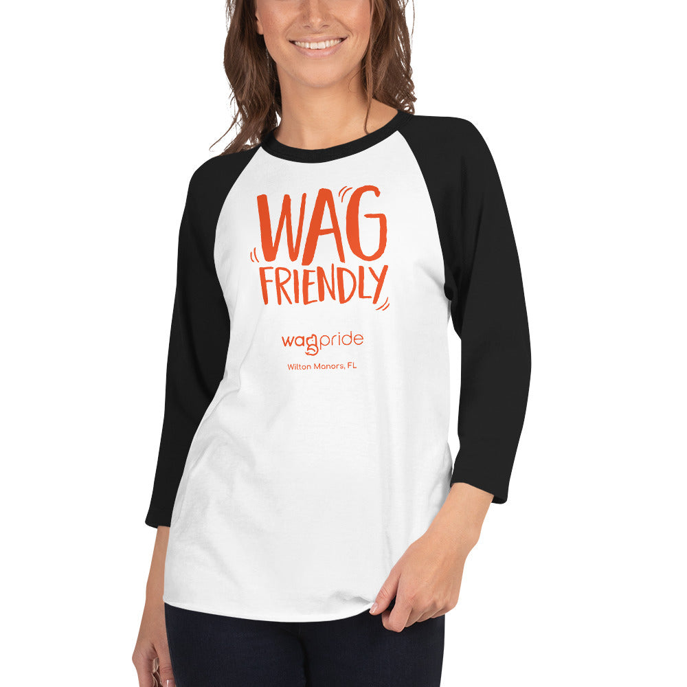 Wagpride Wag Friendly 3/4 Sleeve Raglan Shirt Size S