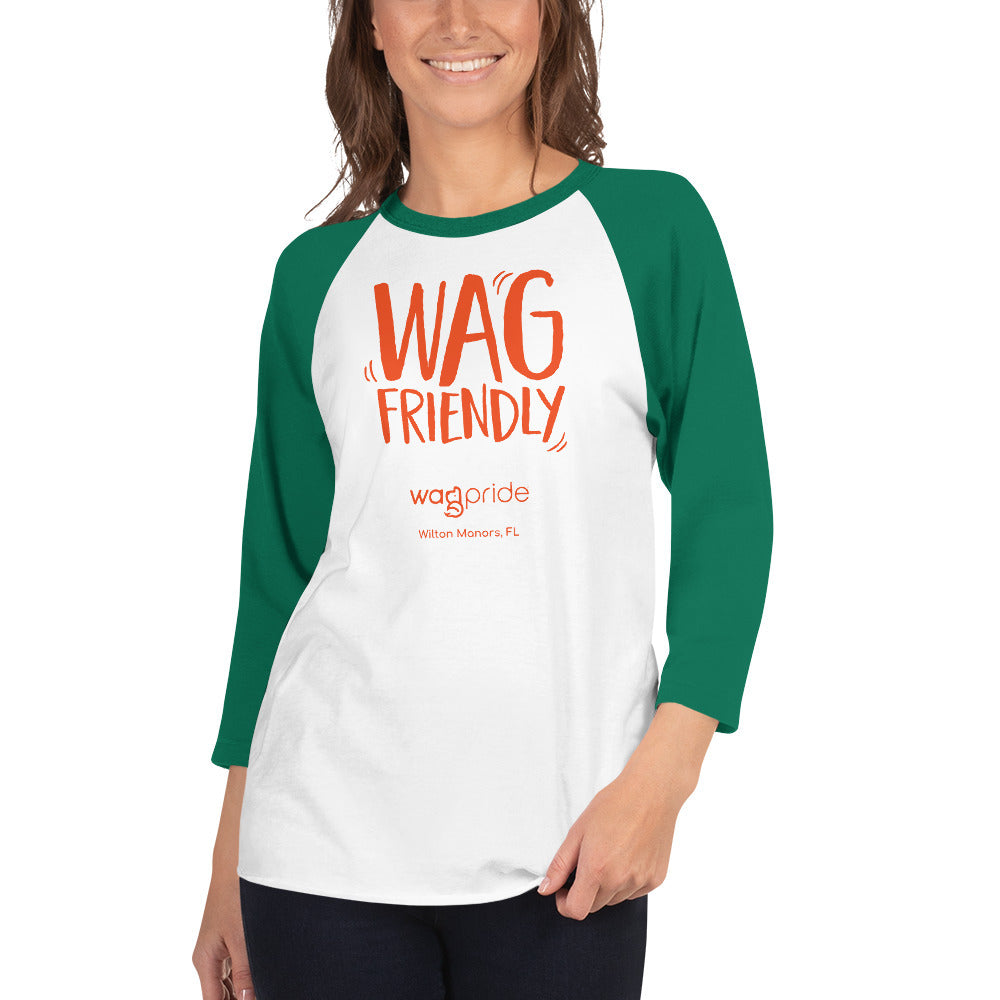 Wagpride Wag Friendly 3/4 Sleeve Raglan Shirt Size 2XL