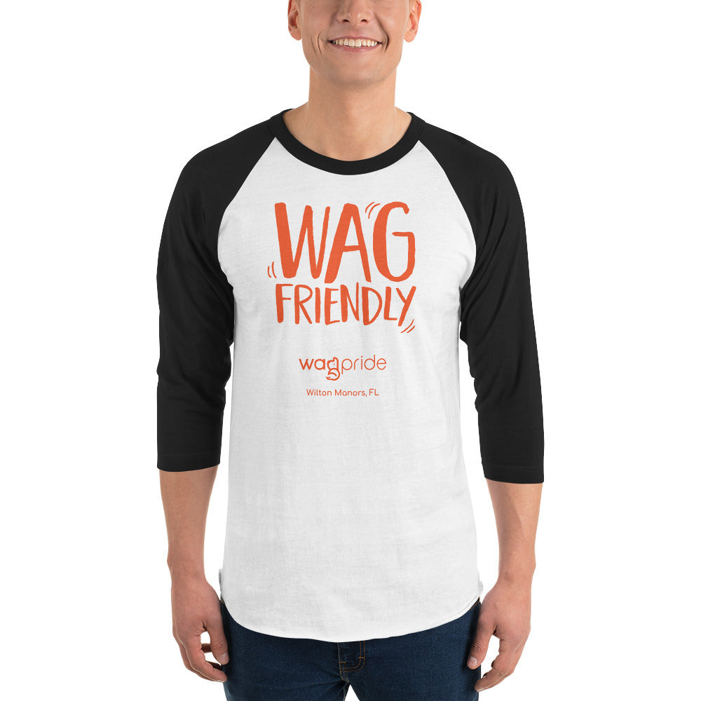 Wagpride Wag Friendly 3/4 Sleeve Raglan Shirt