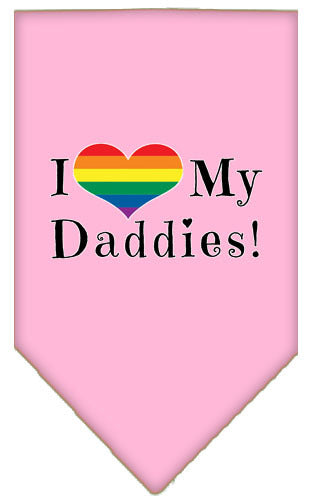 I Heart (Love) My Daddies Pride Rainbow Heart Pet Bandana Size SM