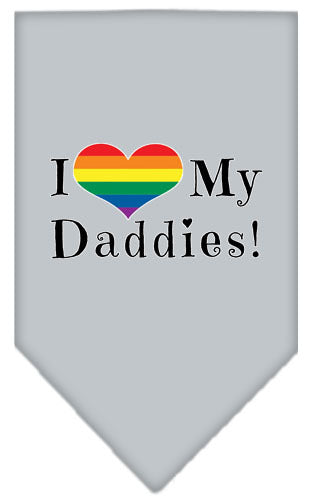 I Heart (Love) My Daddies Pride Rainbow Heart Pet Bandana Size LG