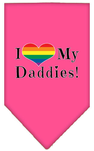 I Heart (Love) My Daddies Pride Rainbow Heart Pet Bandana Size LG