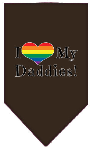 I Heart (Love) My Daddies Pride Rainbow Heart Pet Bandana Size SM