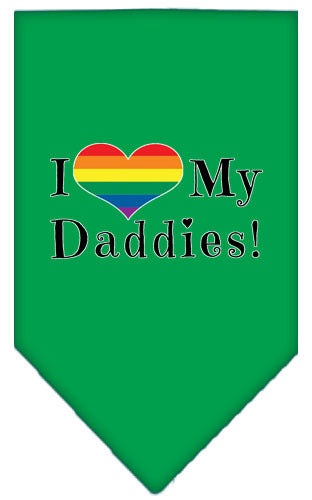 I Heart (Love) My Daddies Pride Rainbow Heart Pet Bandana Size SM