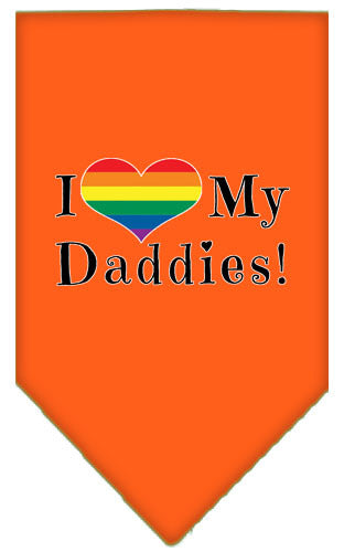 I Heart (Love) My Daddies Pride Rainbow Heart Pet Bandana Size SM