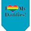 I Heart (Love) My Daddies Pride Rainbow Heart Pet Bandana Size SM