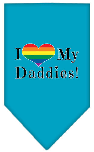 I Heart (Love) My Daddies Pride Rainbow Heart Pet Bandana Size SM