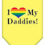 I Heart (Love) My Daddies Pride Rainbow Heart Pet Bandana Size LG