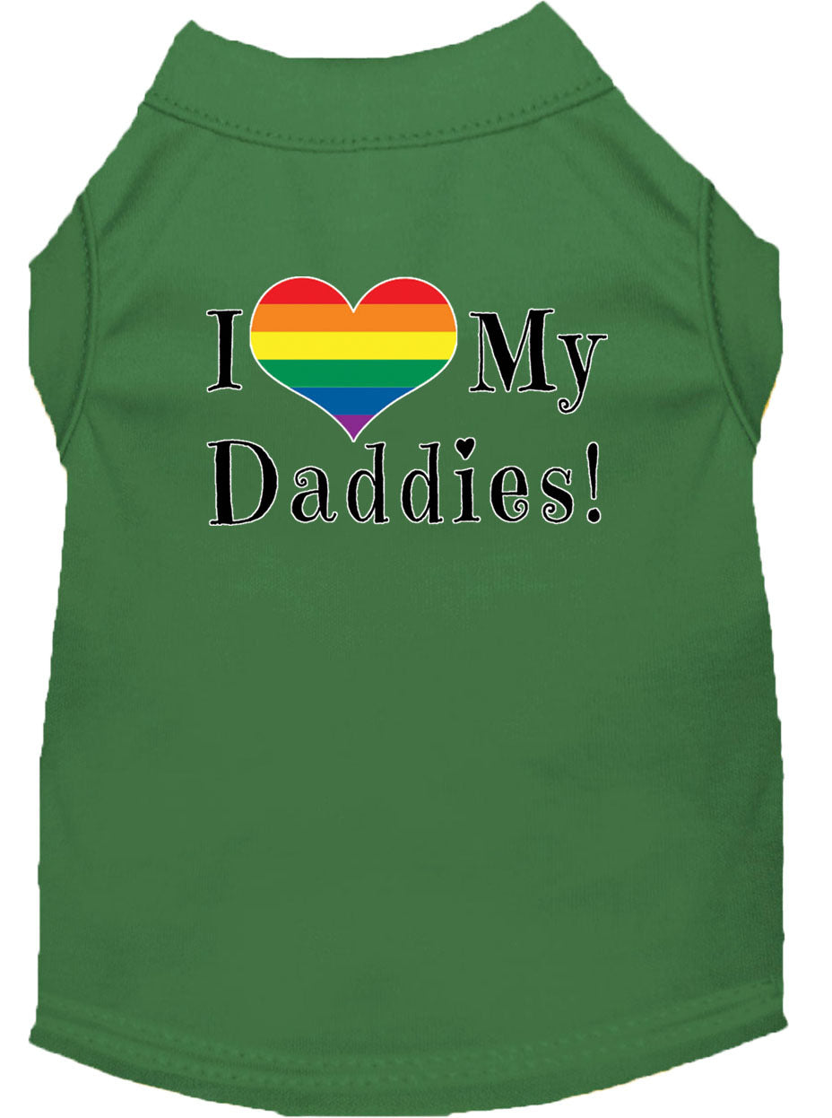 I Heart (Love) My Daddies Pride Rainbow Heart Dog T-Shirt Size XXXL