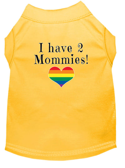 I Have 2 Mommies Rainbow Heart Pride Pet T-Shirt Size XS