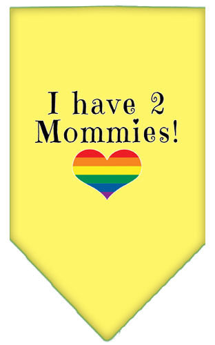 I Have 2 Mommies Rainbow Heart Pride Pet Bandana Size Large