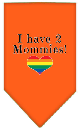 I Have 2 Mommies Rainbow Heart Pride Pet Bandana Size Large