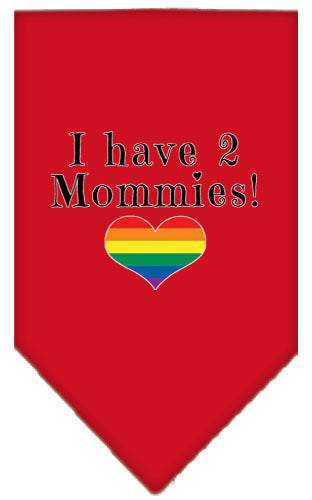 I Have 2 Mommies Rainbow Heart Pride Pet Bandana Size Small