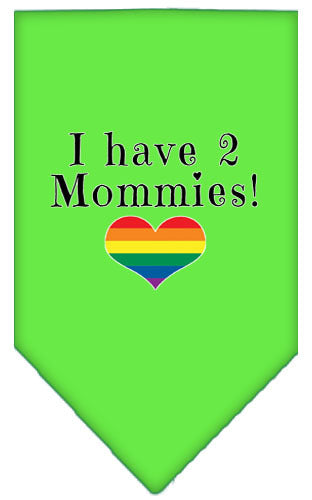 I Have 2 Mommies Rainbow Heart Pride Pet Bandana Size Small