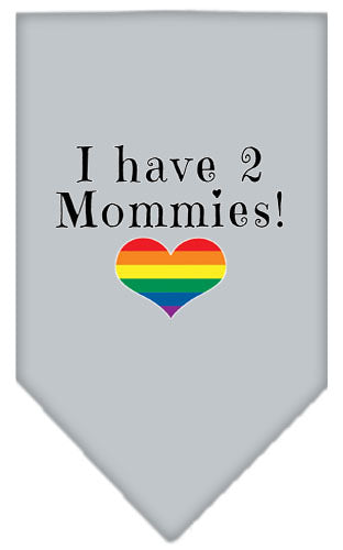 I Have 2 Mommies Rainbow Heart Pride Pet Bandana Size Large