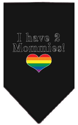 I Have 2 Mommies Rainbow Heart Pride Pet Bandana Size Small