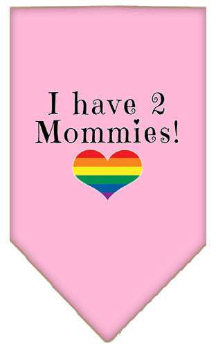 I Have 2 Mommies Rainbow Heart Pride Pet Bandana Size Small