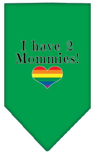 I Have 2 Mommies Rainbow Heart Pride Pet Bandana Size Large