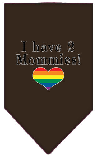 I Have 2 Mommies Rainbow Heart Pride Pet Bandana Size Large