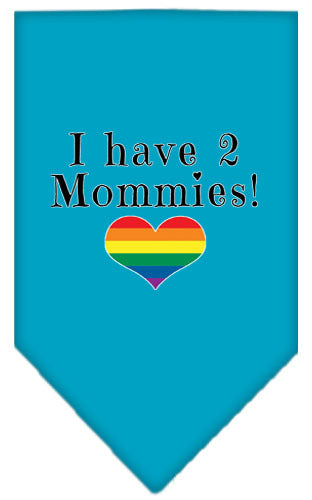 I Have 2 Mommies Rainbow Heart Pride Pet Bandana Size Small