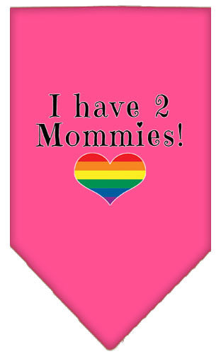 I Have 2 Mommies Rainbow Heart Pride Pet Bandana Size Large