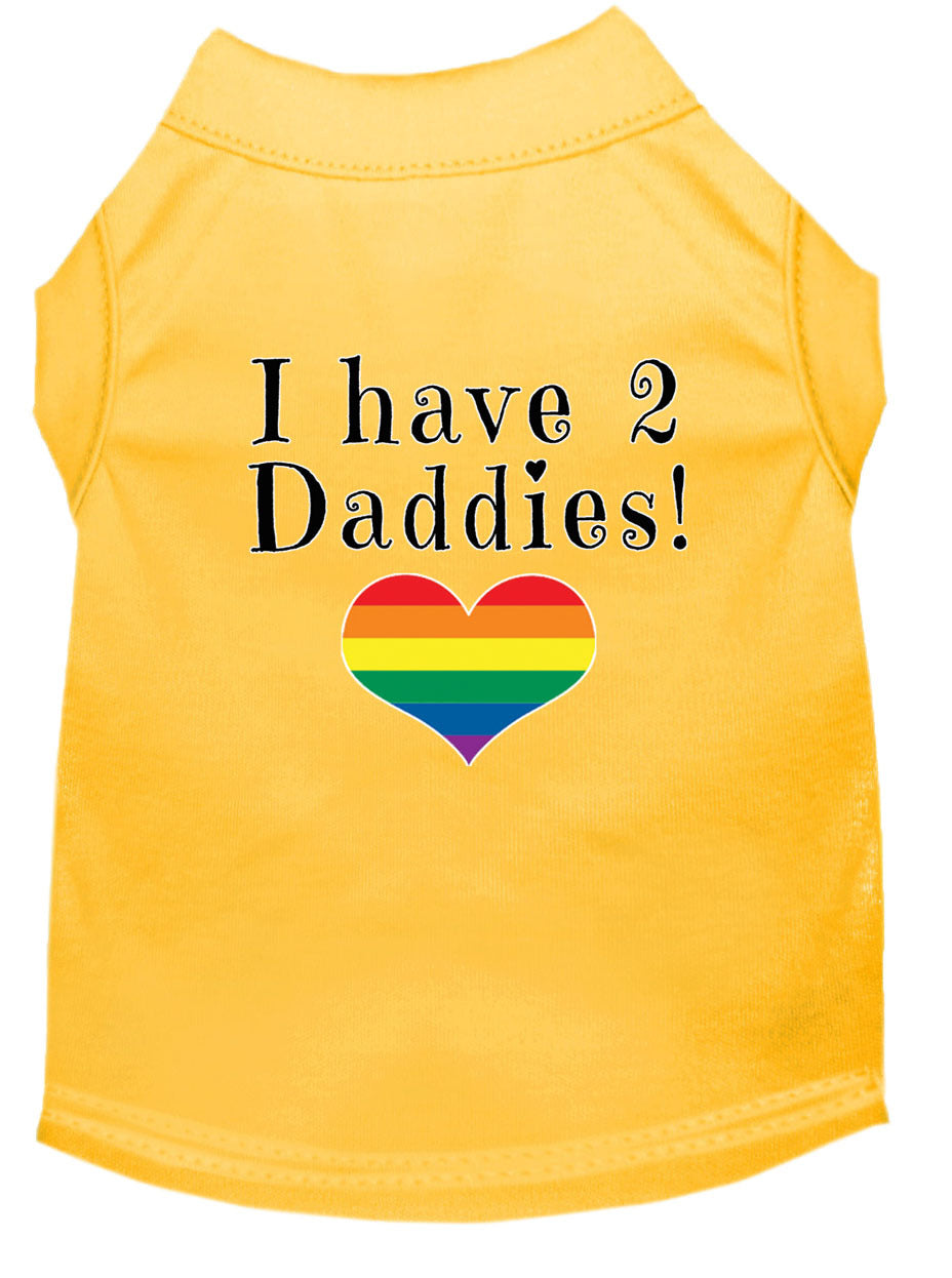 I Have Two Daddies Rainbow Heart Pride Pet T-Shirt Size XXXL