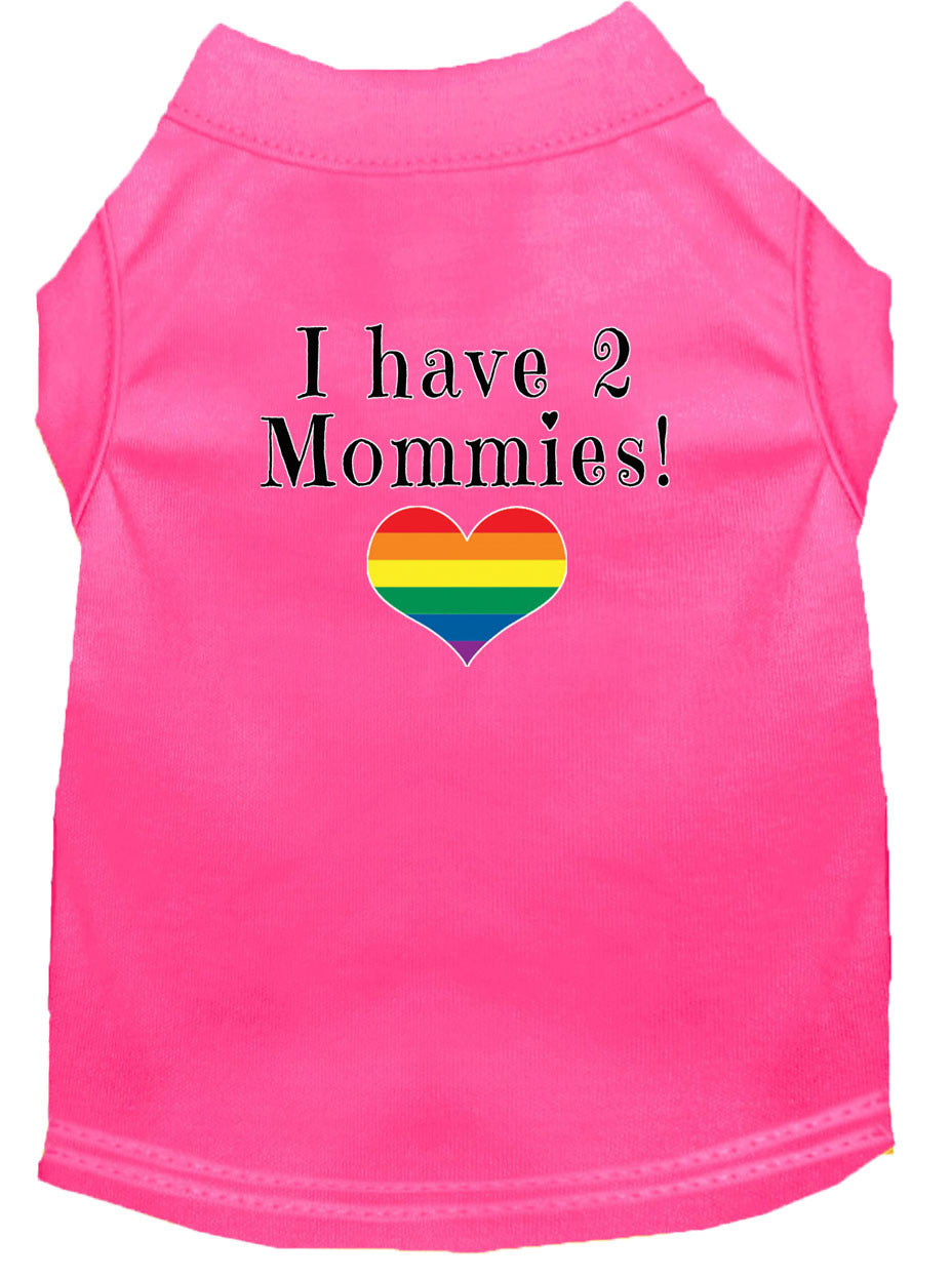 I Have Two Daddies Rainbow Heart Pride Pet T-Shirt Size MD