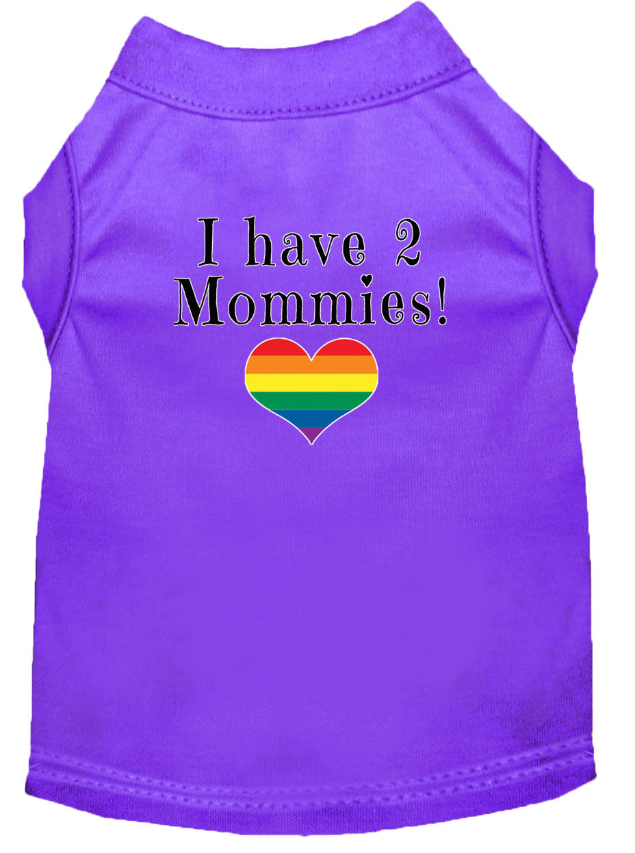 I Have Two Daddies Rainbow Heart Pride Pet T-Shirt Size XS