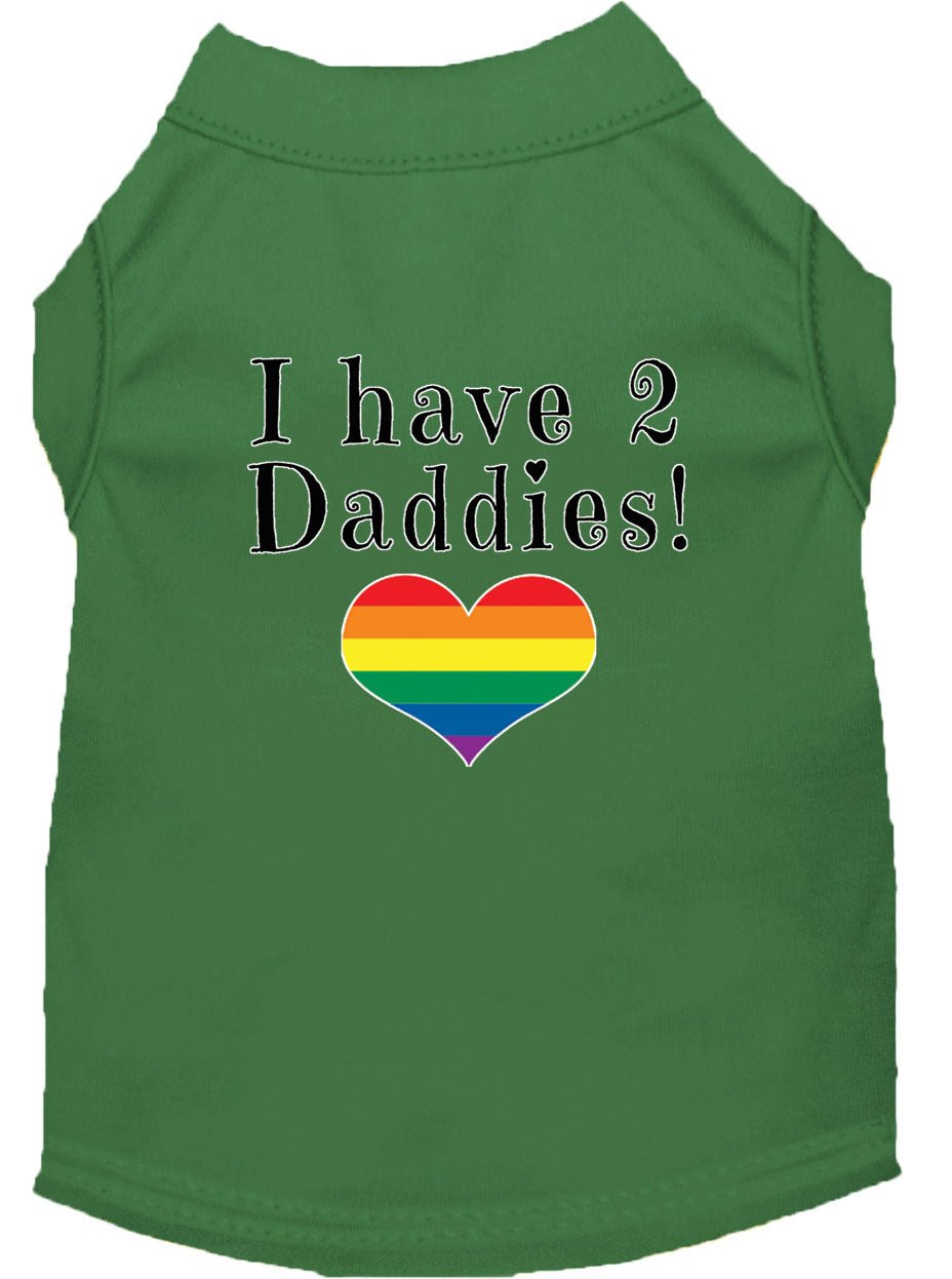 I Have Two Daddies Rainbow Heart Pride Pet T-Shirt Size XS