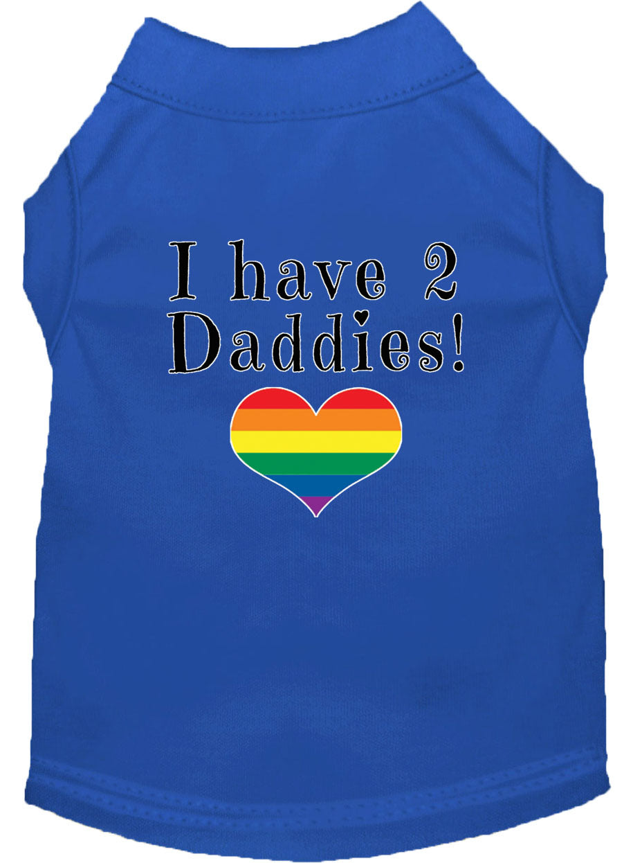 I Have Two Daddies Rainbow Heart Pride Pet T-Shirt Size XS